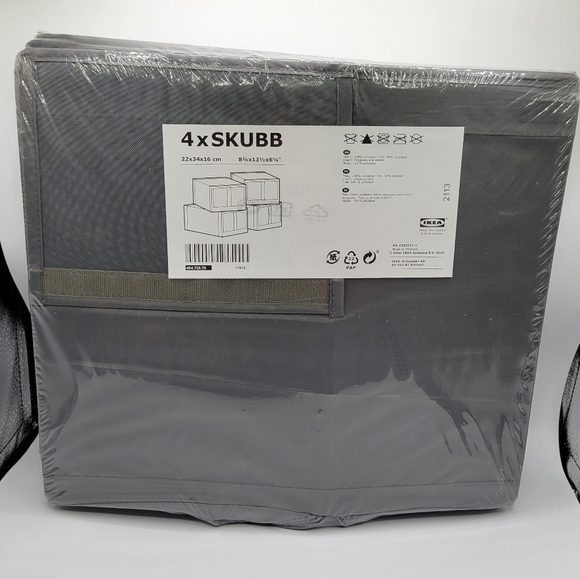 Ikea SKUBB Shoe boxes Set of 4 Dark Gray - Picture 4 of 7